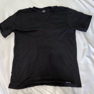 Calvin Klein Black V-Neck Short-Sleeved Shirt Mens XL